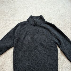 Uniqlo Men's Charcoal Quarter-zip Sweater